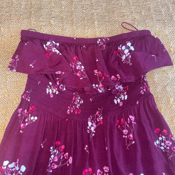 Express Maroon Floral Sundress - Picture 2 of 5